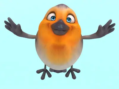 Fun Red Robin 3D model