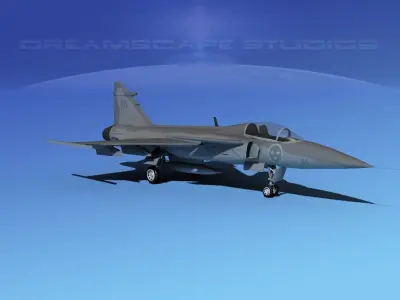 SAAB S39 Gripen Fighter V01 3D model