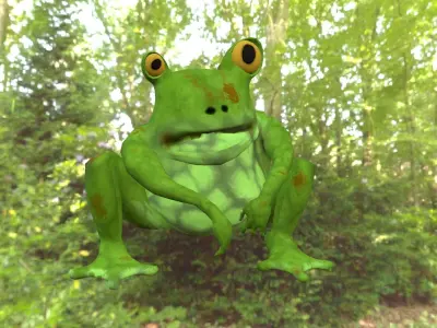 Frog Freaky Low-poly Low-poly 3D model