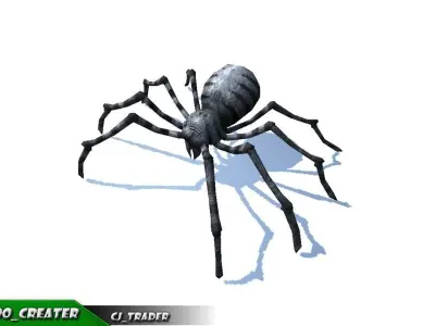 Low-Poly Spider Rigged Animated 3d model Low-poly 3D model