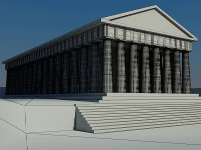Parthenon ancient greek temple 3D model