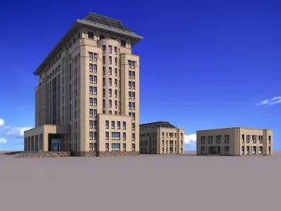 Classical office building 3D model