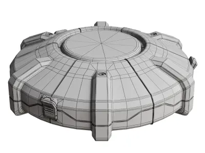 Low poly Anti Tank Mine Low-poly 3D model