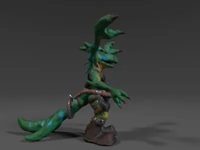 Four Arms Creature Fantasy Warrior  Low-poly 3D model