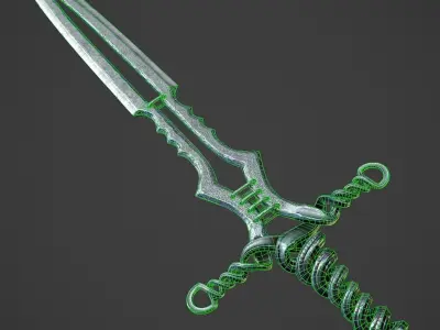 Old Forged Sword PBR Low-poly 3D model