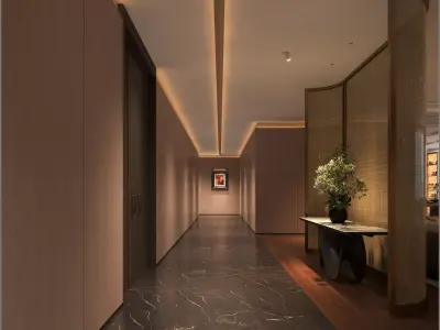 Modern Luxury Private Office Interior Scene 3D model