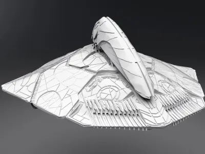 ID4 Alien Attacker Scale model 3D print model