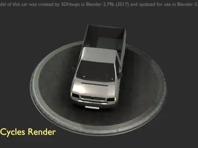 City Car 69 Commercial Pickup 3500 Type-C Silver Low-poly 3D model