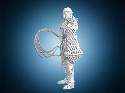 Elf Gladiator Shadow Miniature 3D print model