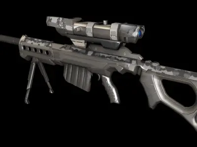 A realistic sniper rifle 3D model