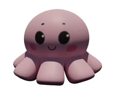 Octopus plush Low-poly 3D model
