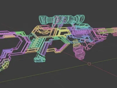 Sci-Fi Gas Powered Rifle Low-poly 3D model