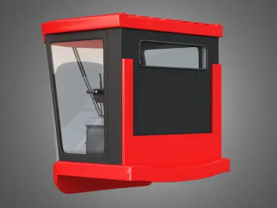 Driving Cabin - Case-1688 Combine Harvester 3D model