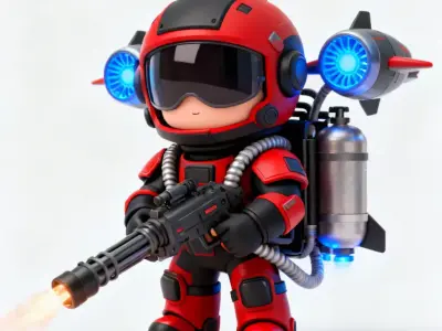 The Ember-Eater Stylized Flame Trooper 3D Model Low-poly 3D model