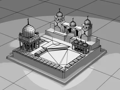 Arabic Eastern Islamic Palace with Masjid 3D model
