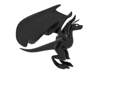 Small Flying Dragon Low-poly 3D model