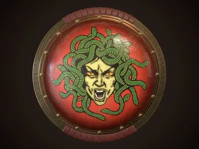 Hoplite Shield Gorgon 3 Low-poly 3D model