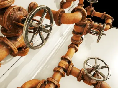 PBR Moodular Pipeline Set - UE Project 4 22 Low-poly 3D model