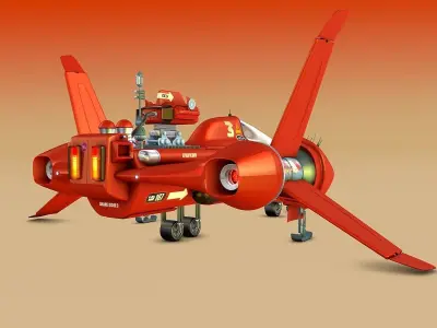 Shark Rider 3 with XPresso Wings 3D model