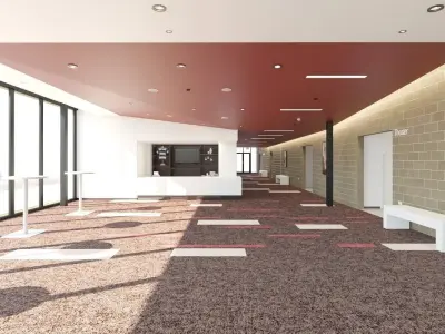 Hattiloo Theatre Lobby And Hallway Interior 3D model