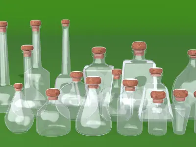 Set of Flasks 3D model