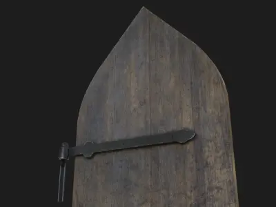Low poly Medieval Door 3D model Low-poly 3D model