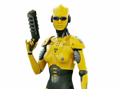 ANDROID OMEGA-C  RIGGED 3D model