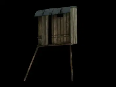 stylized old wood builds Low-poly collection Low-poly 3D model