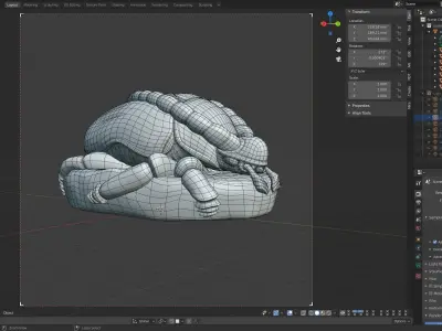 Stylized scarab on a stone 3D model