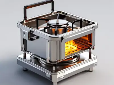 Realistic Portable Camping Stove 3D Model Low-poly 3D model