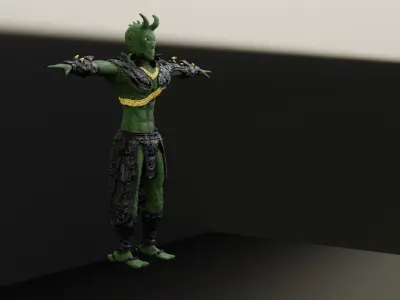 ready for game character Low-poly 3D model