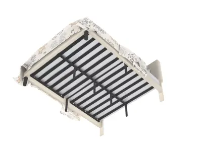 king bed Low-poly 3D model buy