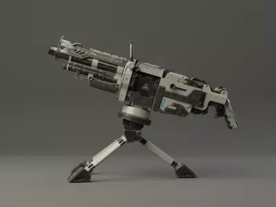 Realistic Grenade Launcher GameReady  Low-poly 3D model