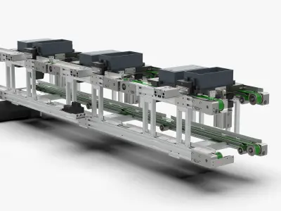 Upper and Lower Belt Conveyor 3D model