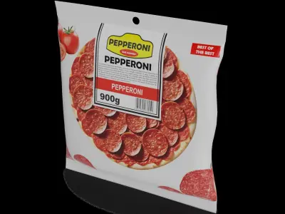 Deli sausages Pepperoni Slices Low-poly 3D model