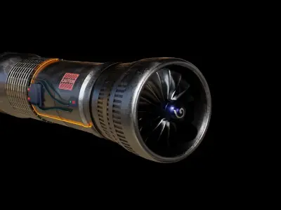 Turbine 3D model jet engine Low-poly 3D model