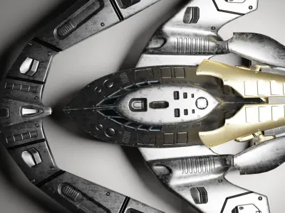 Batwing toy spaceship Low-poly 3D model