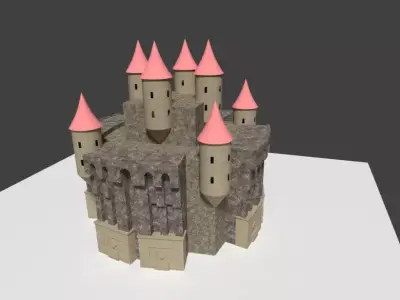 dark gothic castle Low-poly 3D model