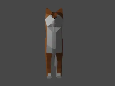 Dog Shiba Inu Low Poly Free low-poly 3D model