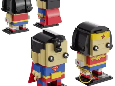 Lego BrickHeadz - 41490 Superman and Wonder Woman 3D model