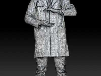 Man in medical uniform posing for commercial 202 Low-poly 3D model
