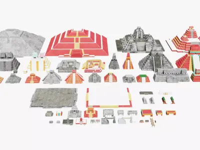 Mayan - Aztec Collection Low-poly 3D model