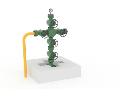 Injection well Low-poly 3D model