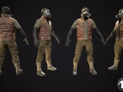 Skull armor 10 Low-poly 3D model