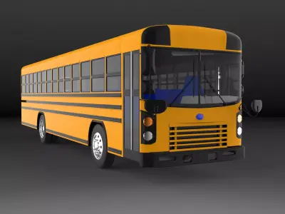 BLUE BIRD ALL AMERICAN SCHOOL BUS 2010 Low-poly 3D model