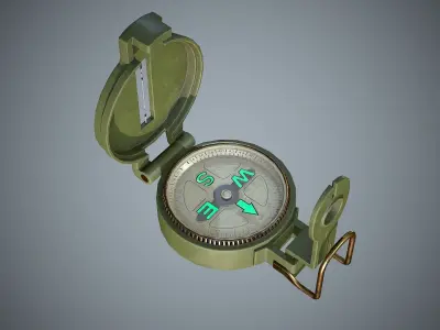 Compass military Low-poly 3D model