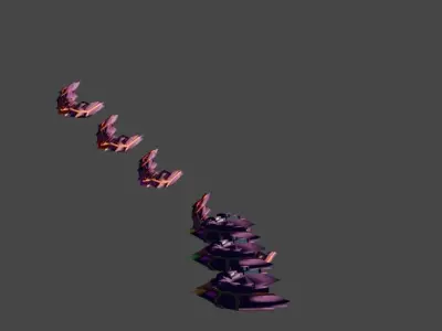 Falcon Spaceship Low-poly 3D model