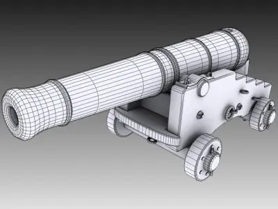 24 Pounder Naval Cannon 3D model