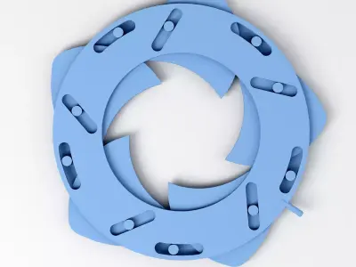 Mechanical Blade Iris Diaphragm Aperture Free low-poly 3D model