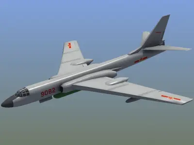 H-6K Bomber Low-poly 3D model